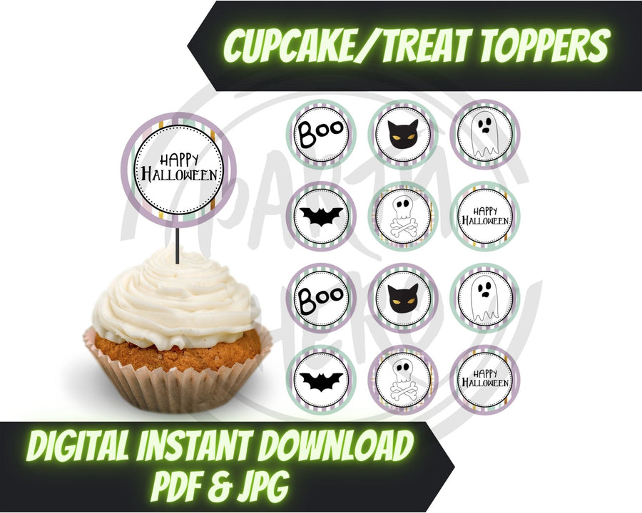 Printable Cute Halloween Cupcake Toppers