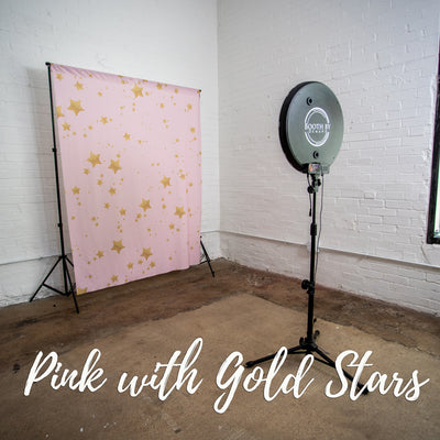 Pink with Gold Stars Backdrop & Photo Booth