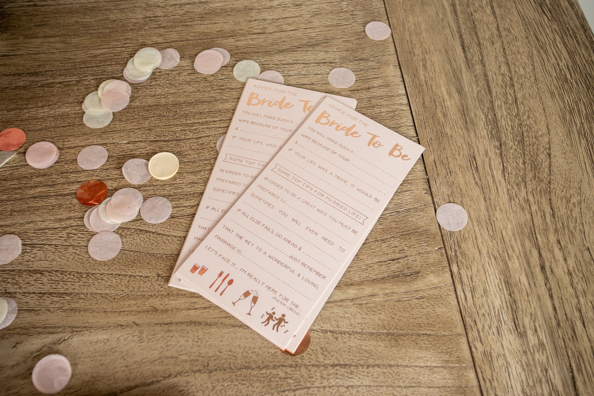 Rose Gold Advice for the Bride to Be Cards