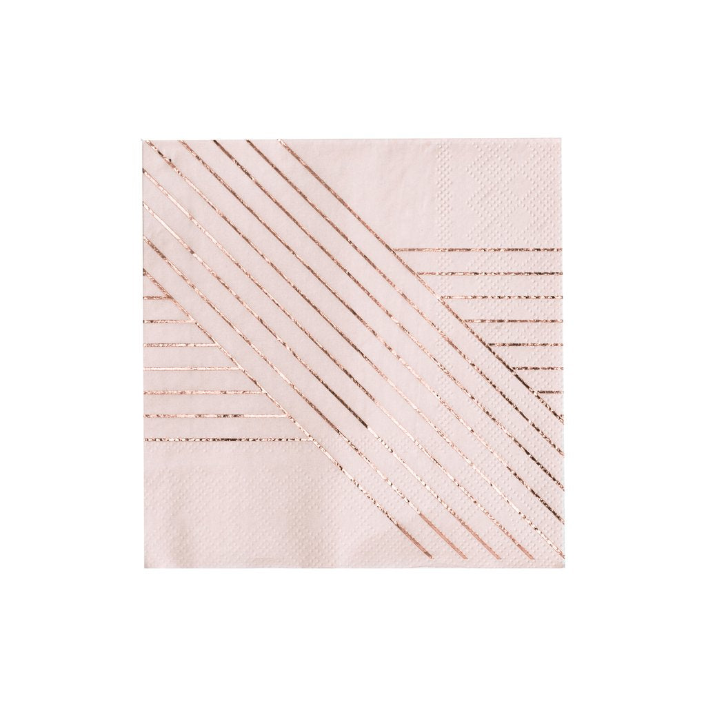 Blush and Rose Gold Foil Cocktail Napkins