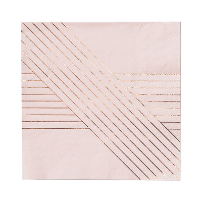Blush and Rose Gold Foil Lunch Napkins