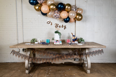 Navy Blush and Rose Gold Baby Shower Decor