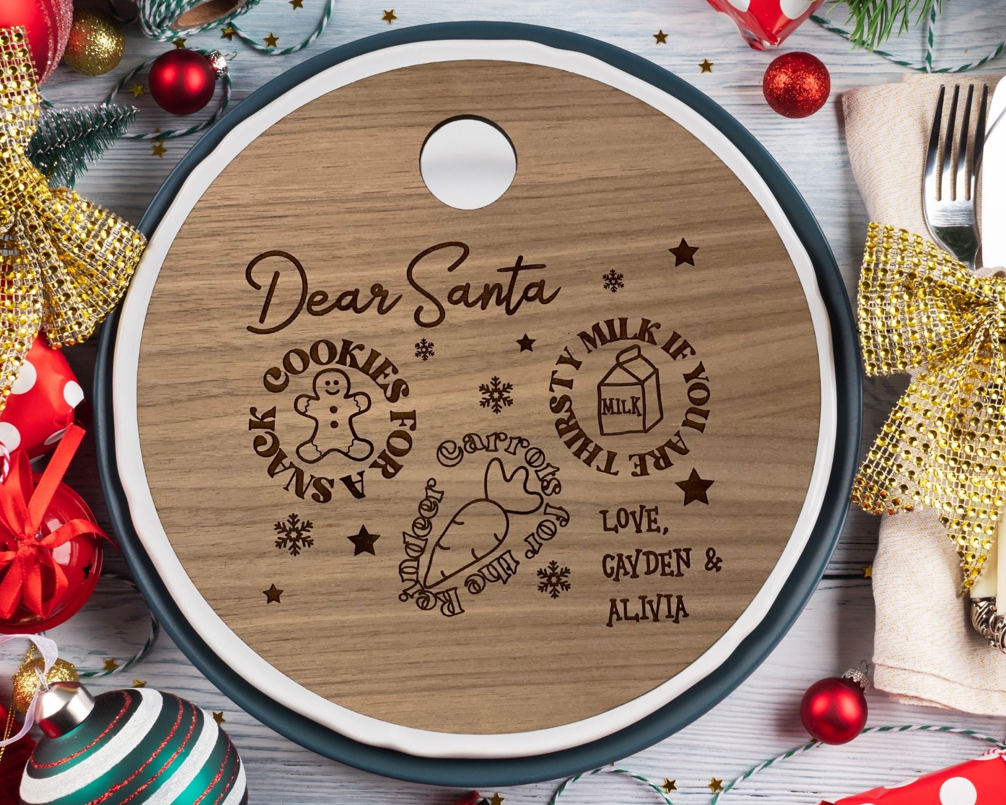 Christmas Cookie Tray for Santa and Rudolph