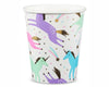 pastel unicorn paper party cups with gold foil