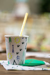 Woodland Adventure Party Cup with Gold Foil Paper Straw